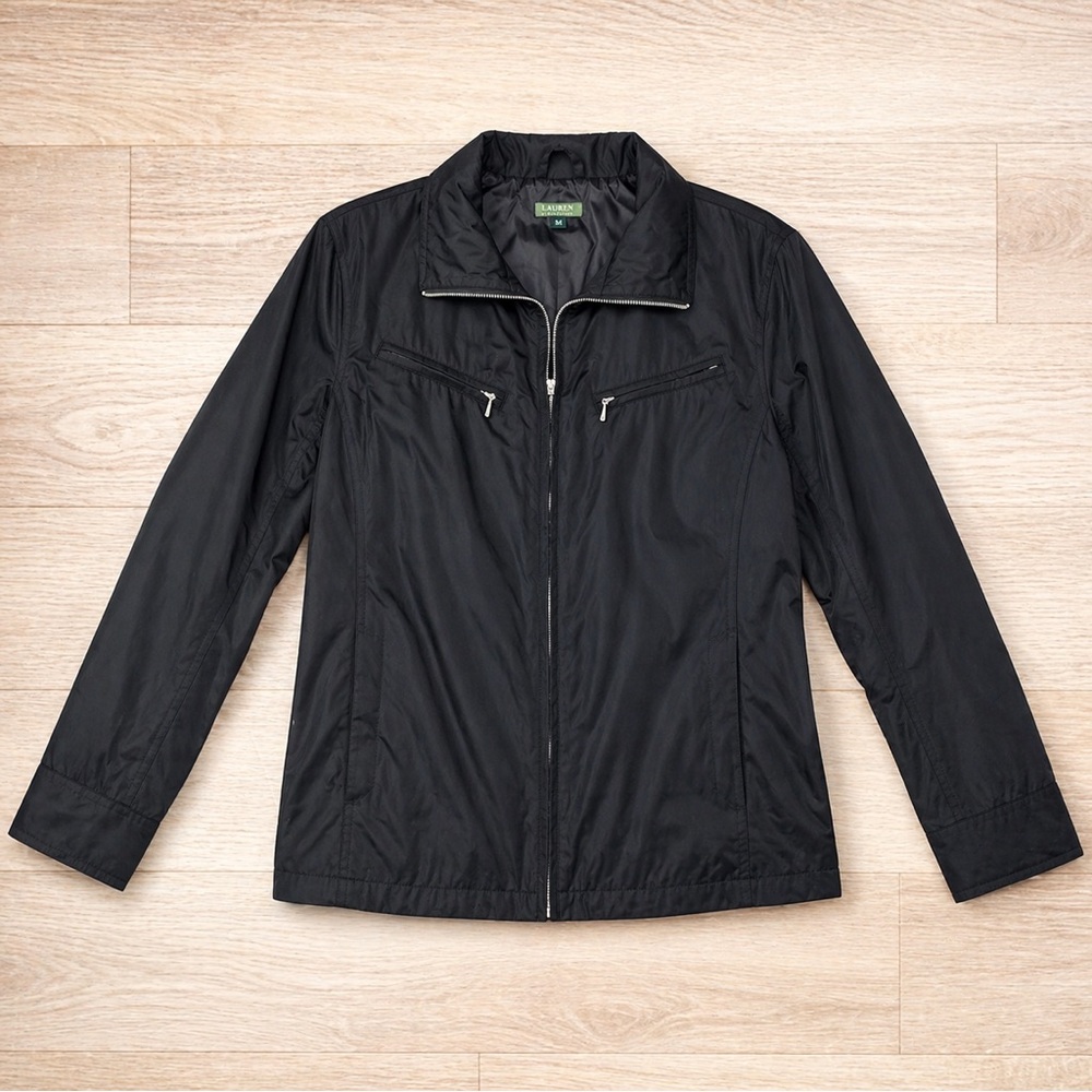 Men’s United Colors Benetton black medium nylon cotton jacket coat windbreaker